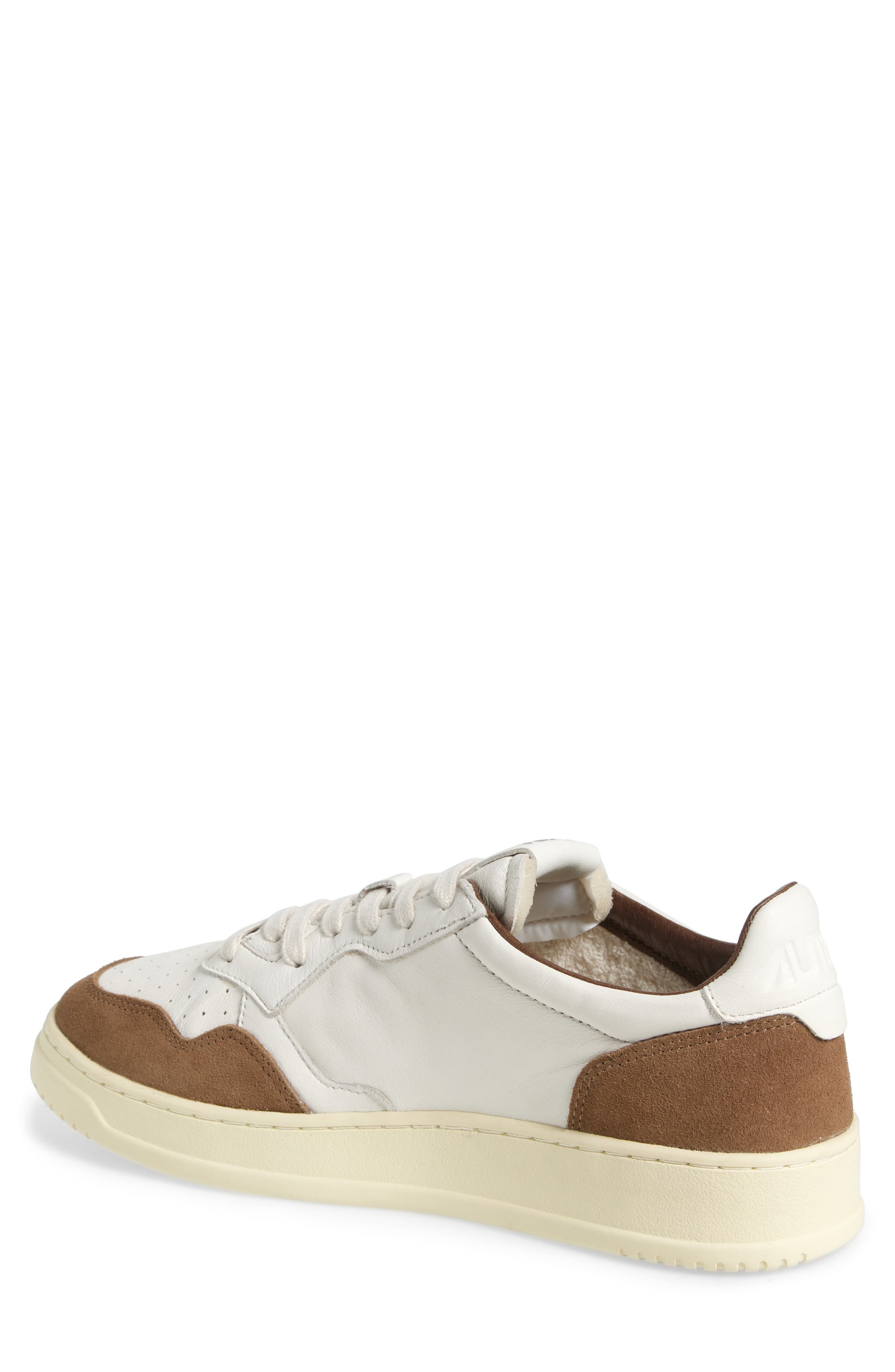 AUTRY Medalist Low Sneaker in Goat/Suede White/Cigar at Nordstrom - 2