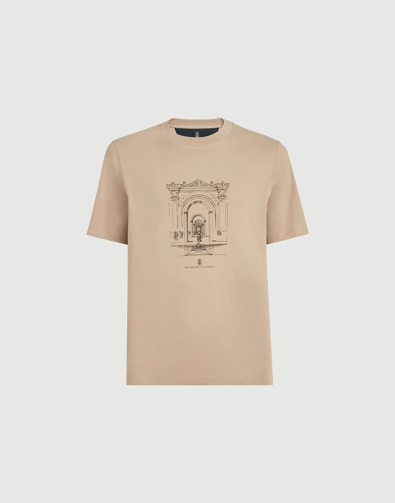 Cotton interlock crew neck T-shirt with print - 1
