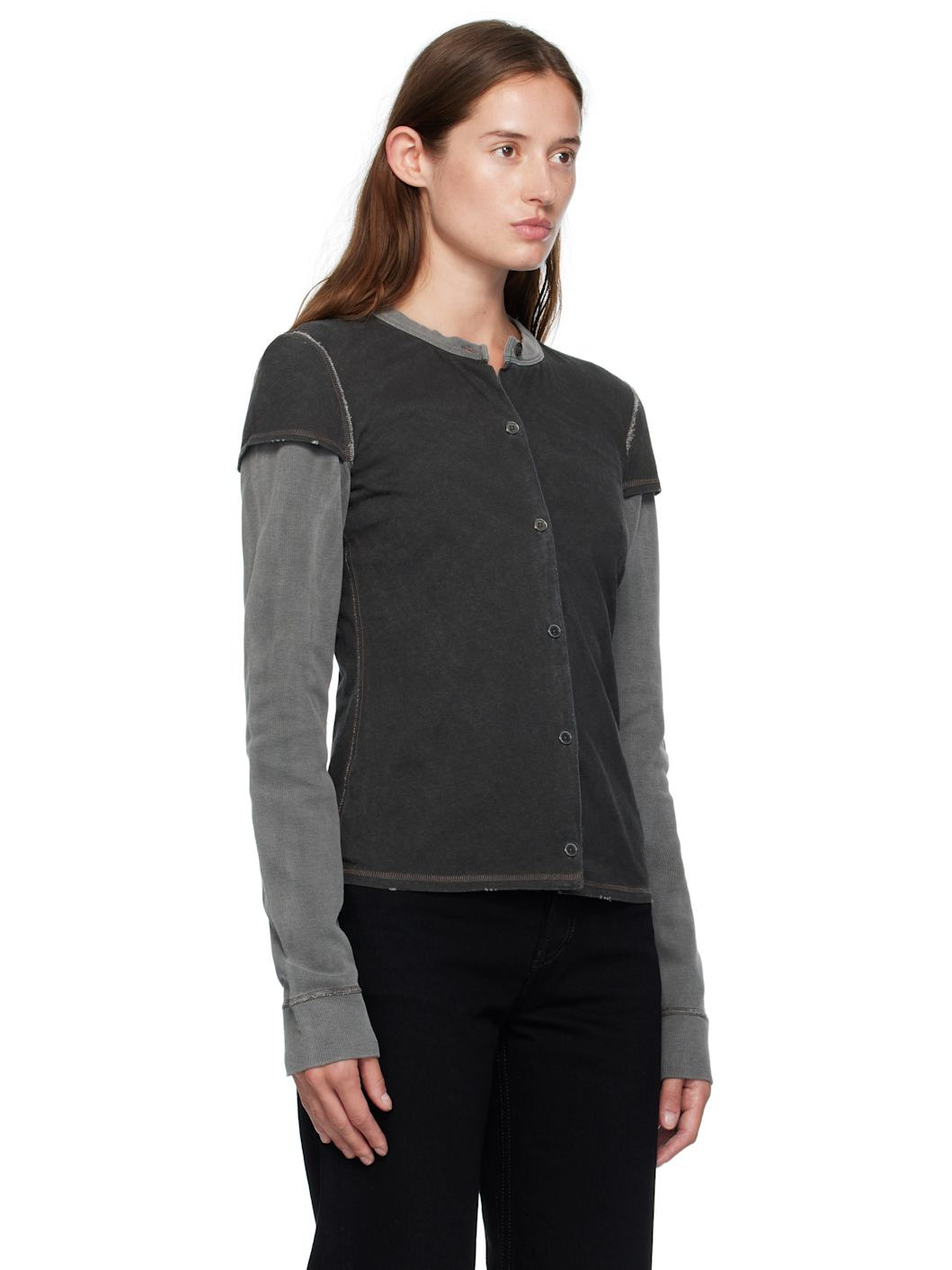 Gray Heat Long  Sleeve Cardigan - 2