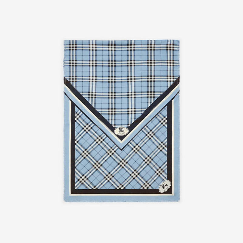 Check Knight Stamp Silk Scarf 1