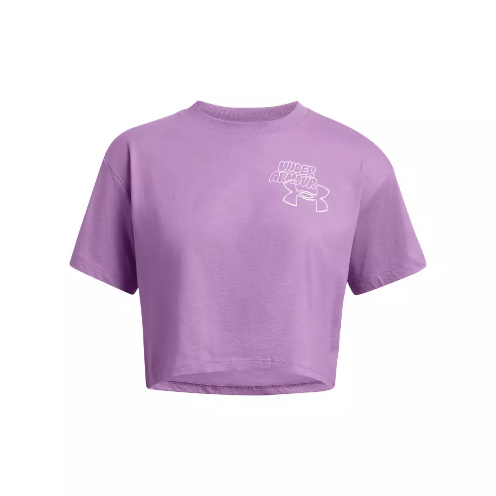 Women's Bubble Script Crop Tee - 3