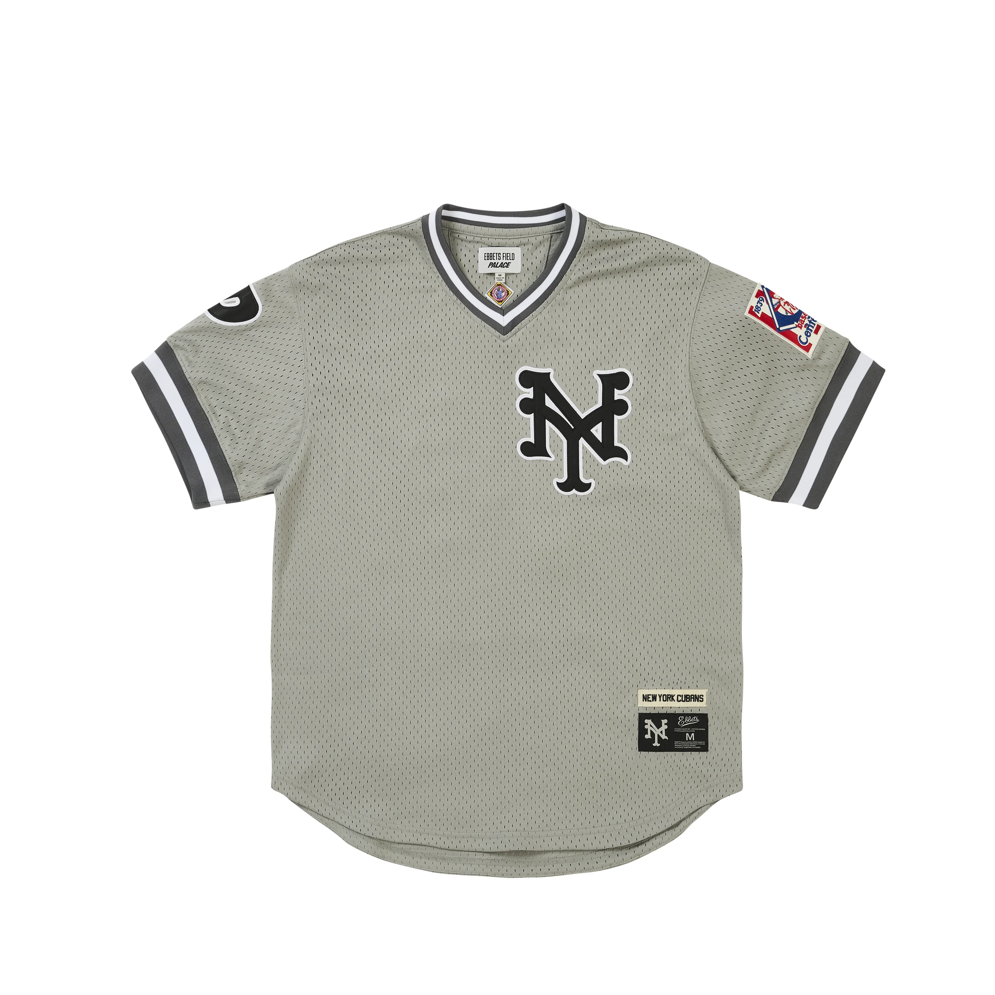 PALACE NEW YORK CUBANS MESH V-NECK JERSEY GREY - 1