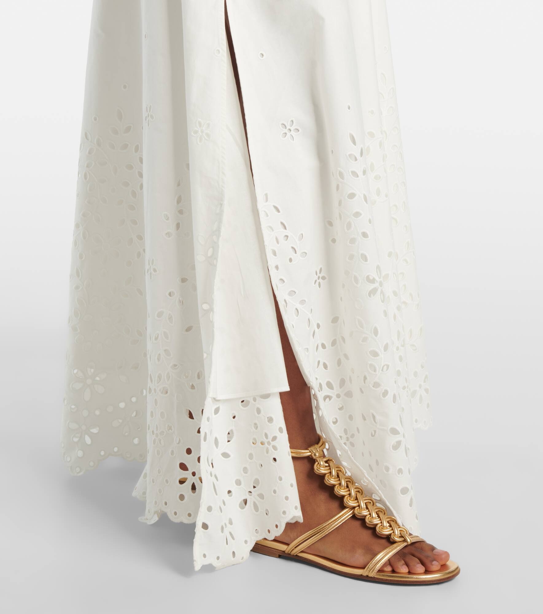 Broderie anglaise cotton maxi dress - 5