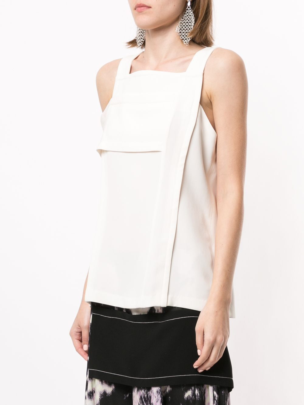 panelled cold-shoulder top - 3