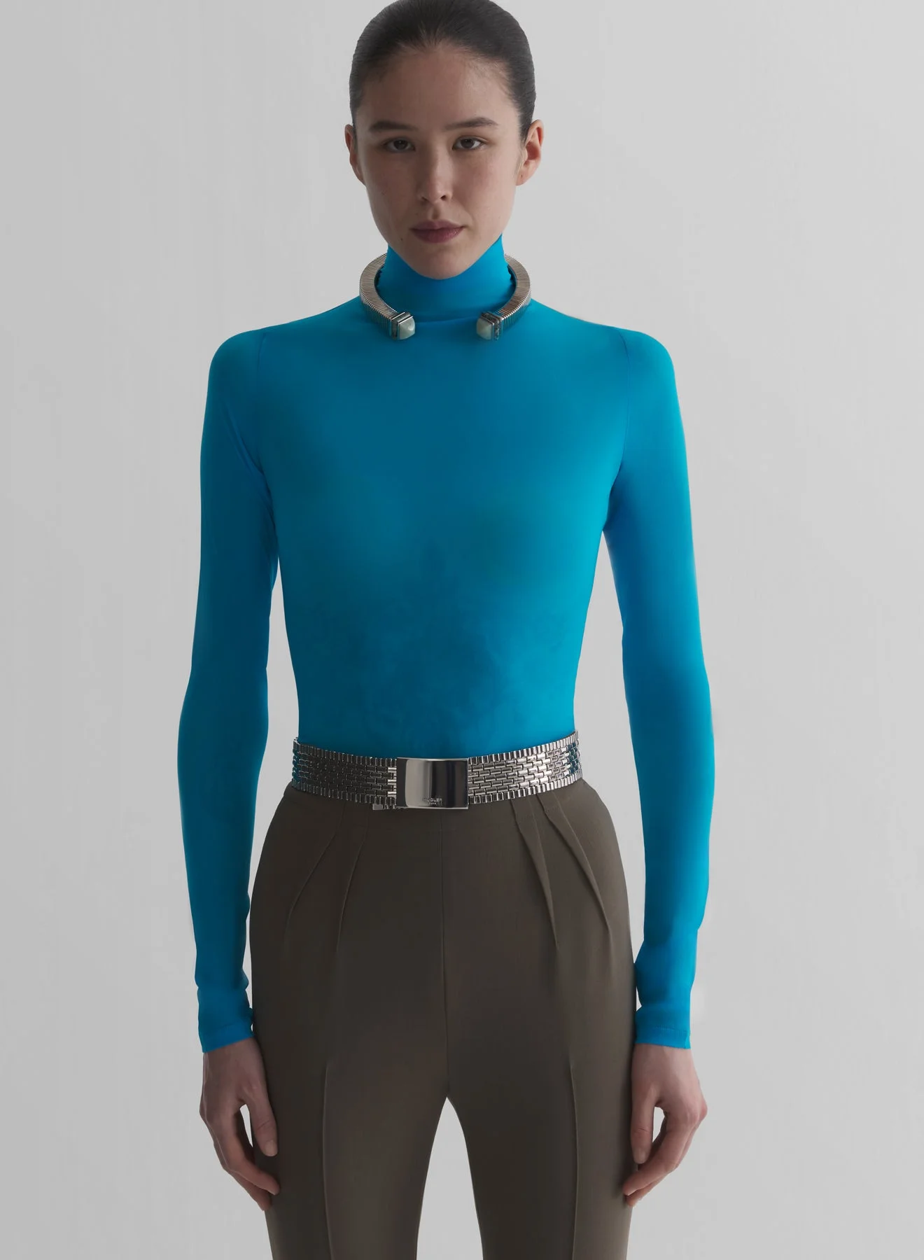 blue long sleeve top - 1