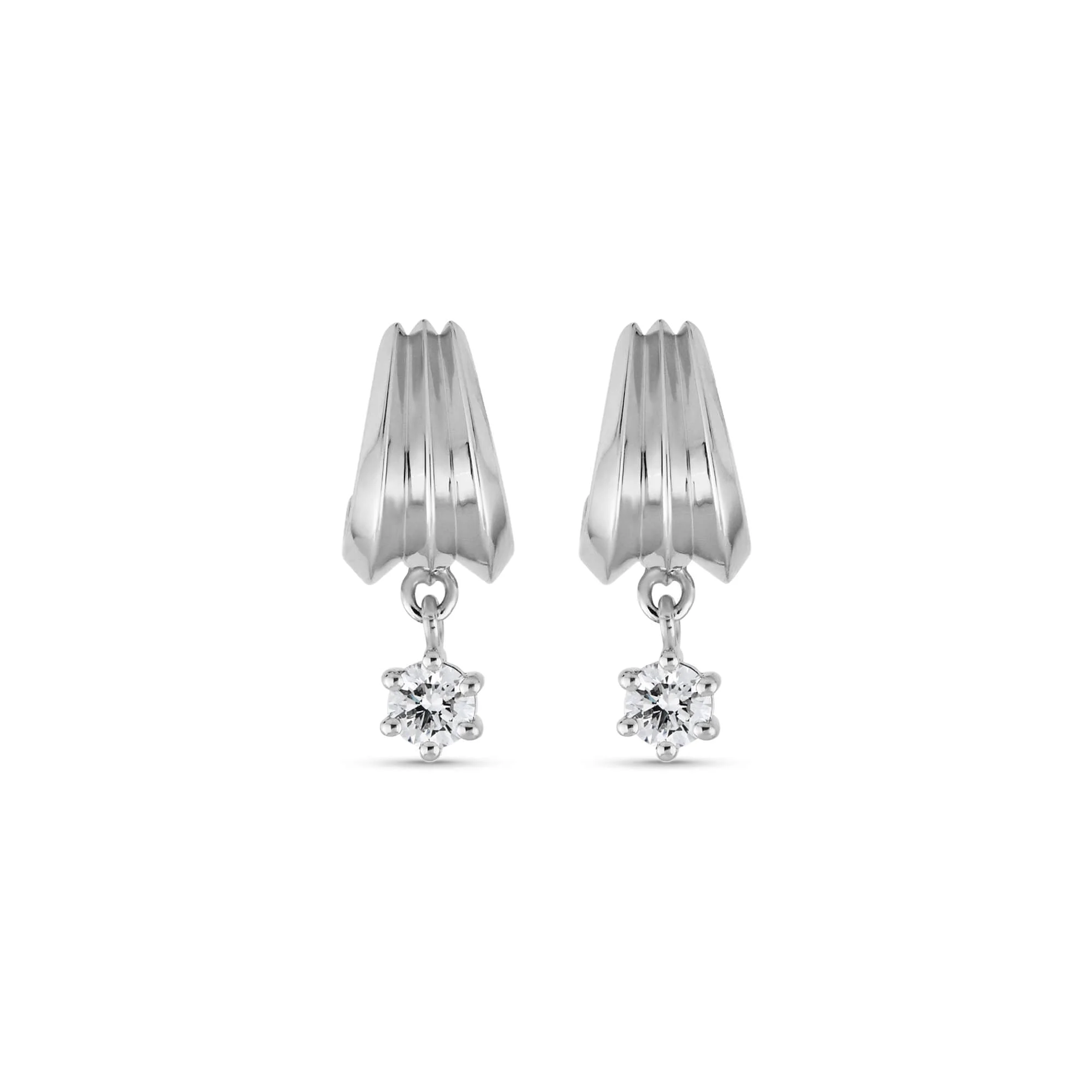 Whitney LAB-Created Diamond Drop Silver Earrings - 1