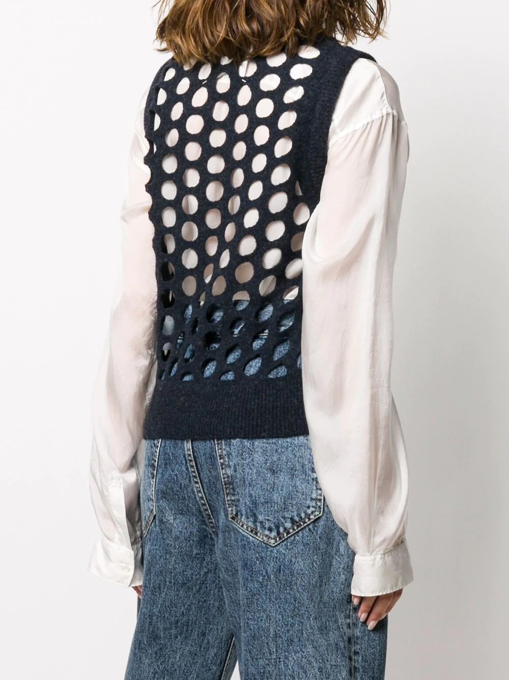 knitted laser-cut vest - 4