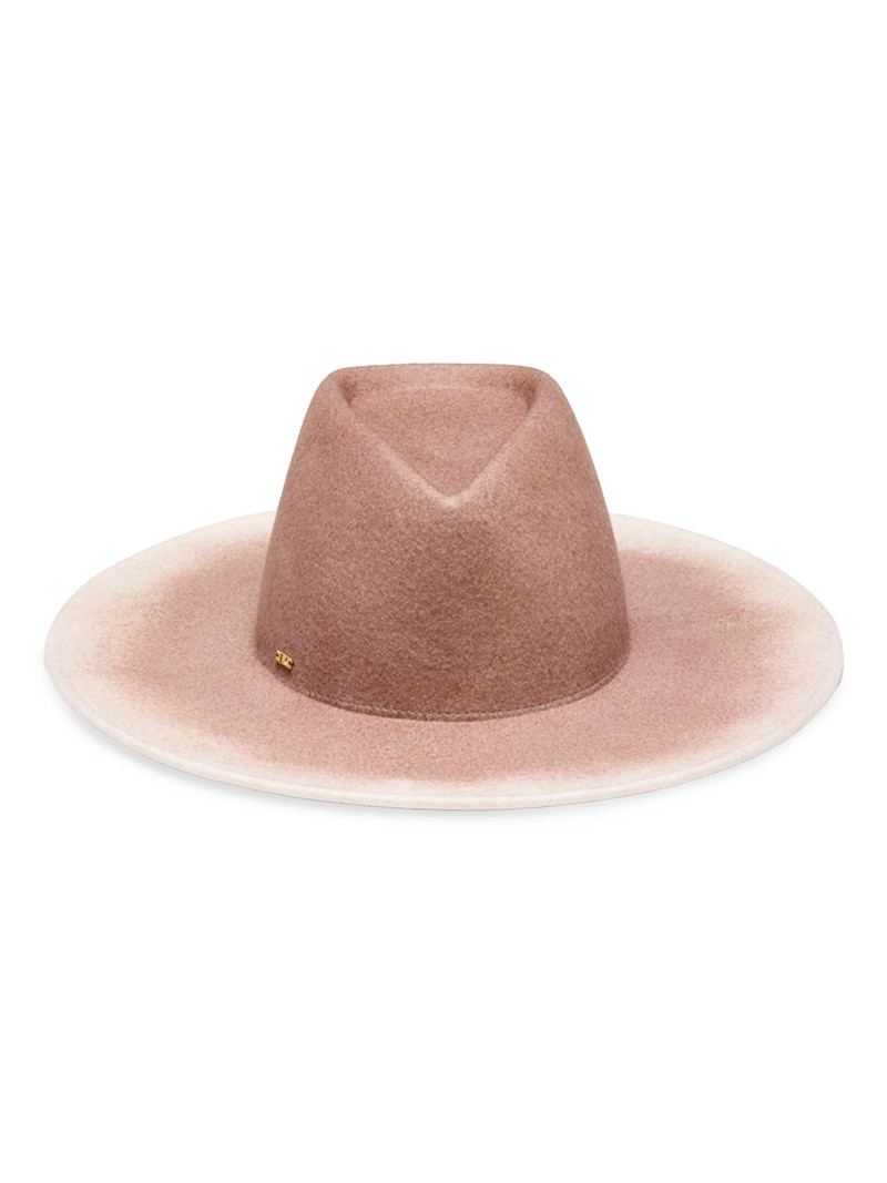 Women's Harlowe Gradient Wool Felt Fedora - Fawn Ivory 6
