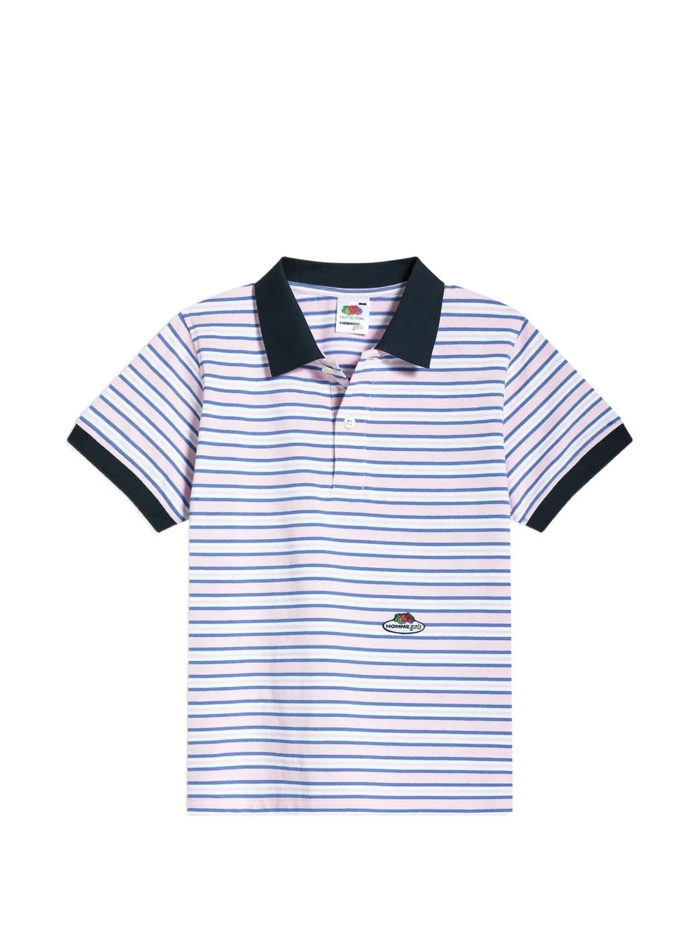 x Fruit Of The Loom striped cotton polo top - 1