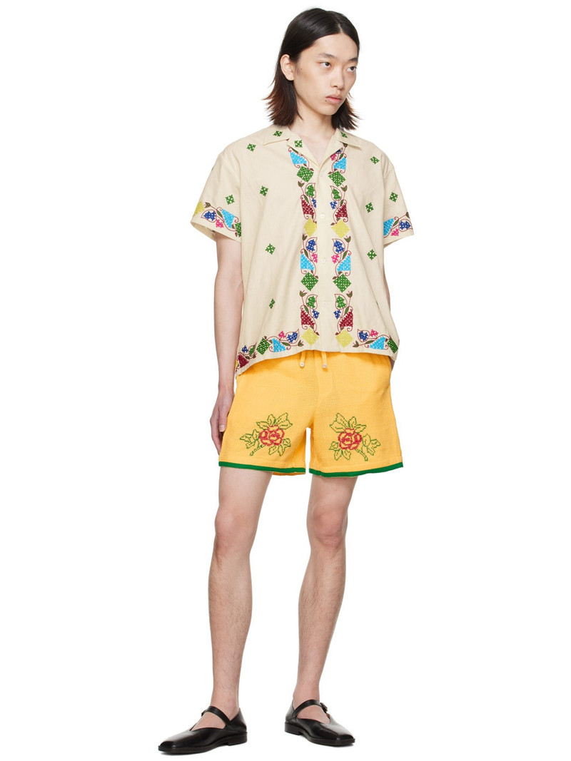 HARAGO Off-White Embroidered Shirt outlook