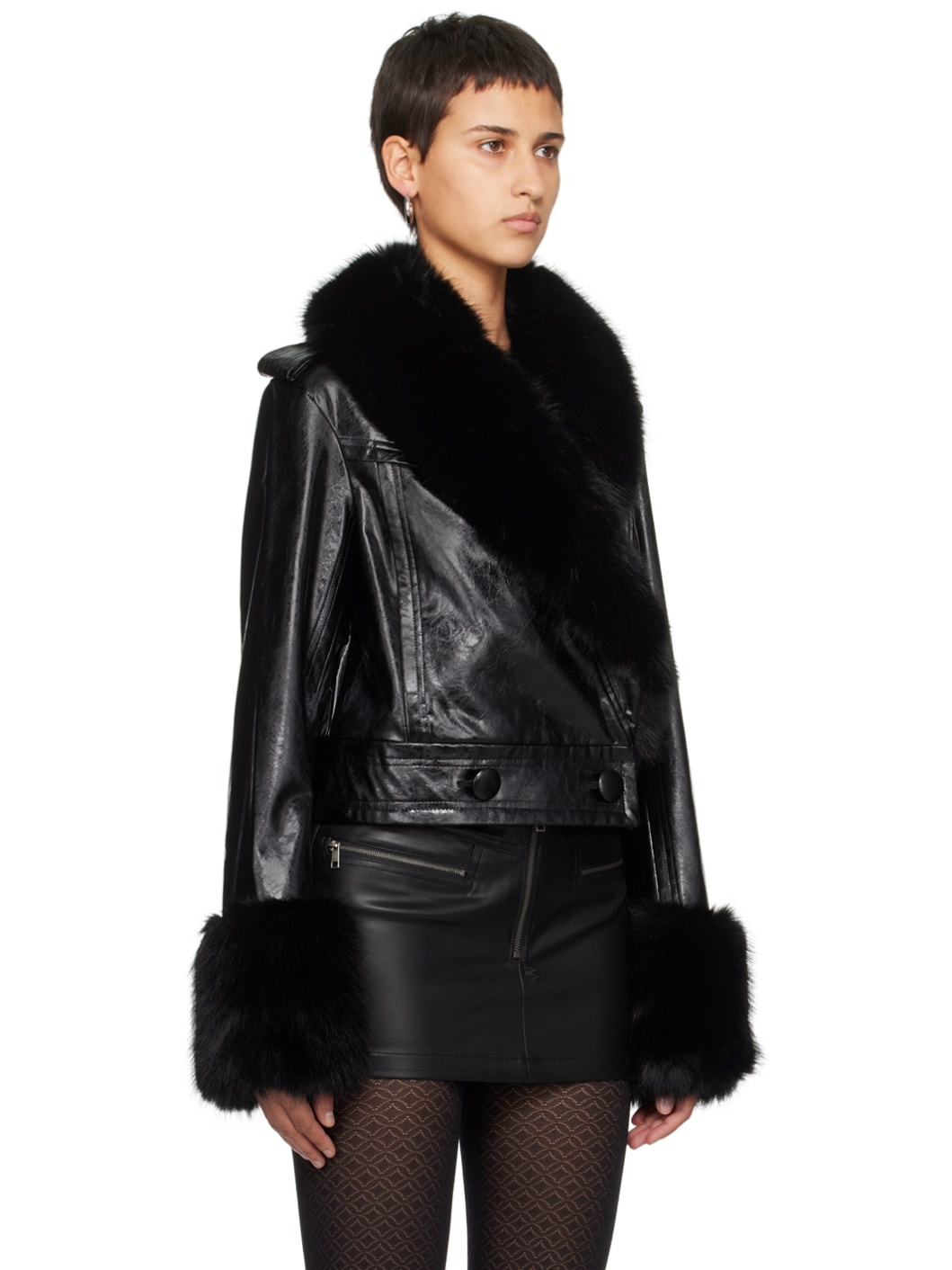 Black Rosalyn Faux-Leather Jacket - 2