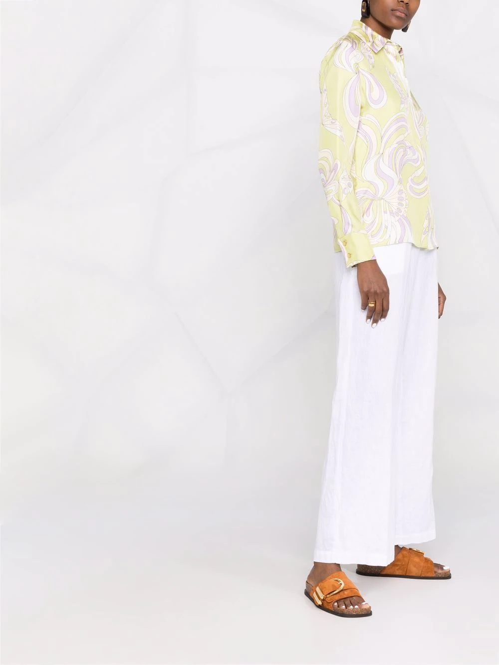 elasticated straight-leg trousers - 4