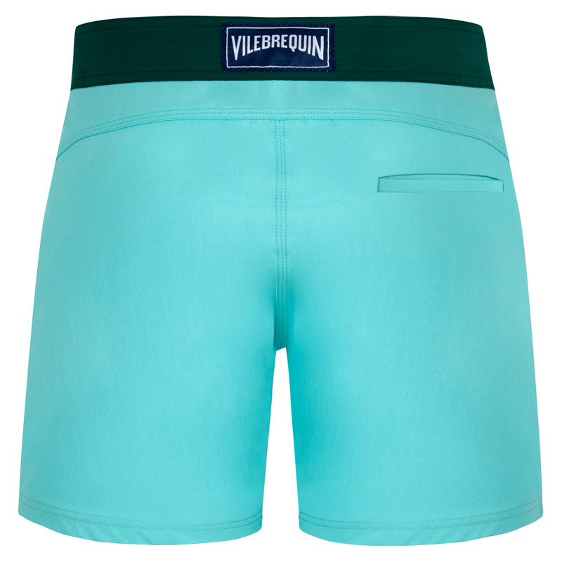 Men Stretch Swim Trunks Flat Belt Color Block 2