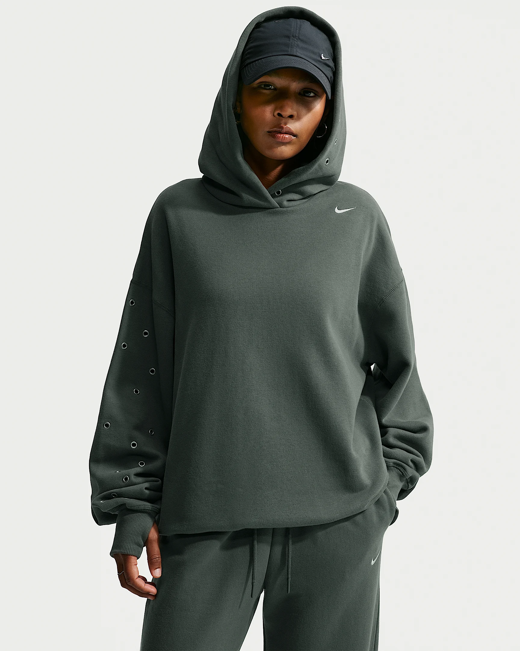 Nike Studio Fleece Medium Weight Women's Oversized Pullover Hoodie - 1