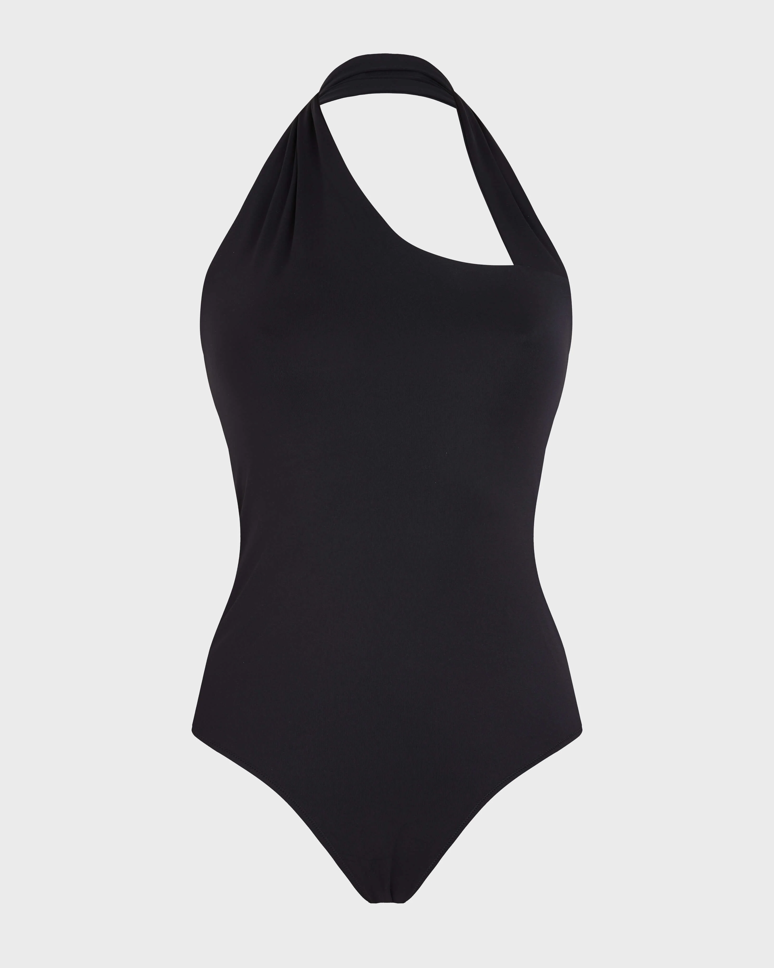 WOMEN GRAPHIC NECKLINE ONE-PIECE SWIMSUIT SOLID - 1