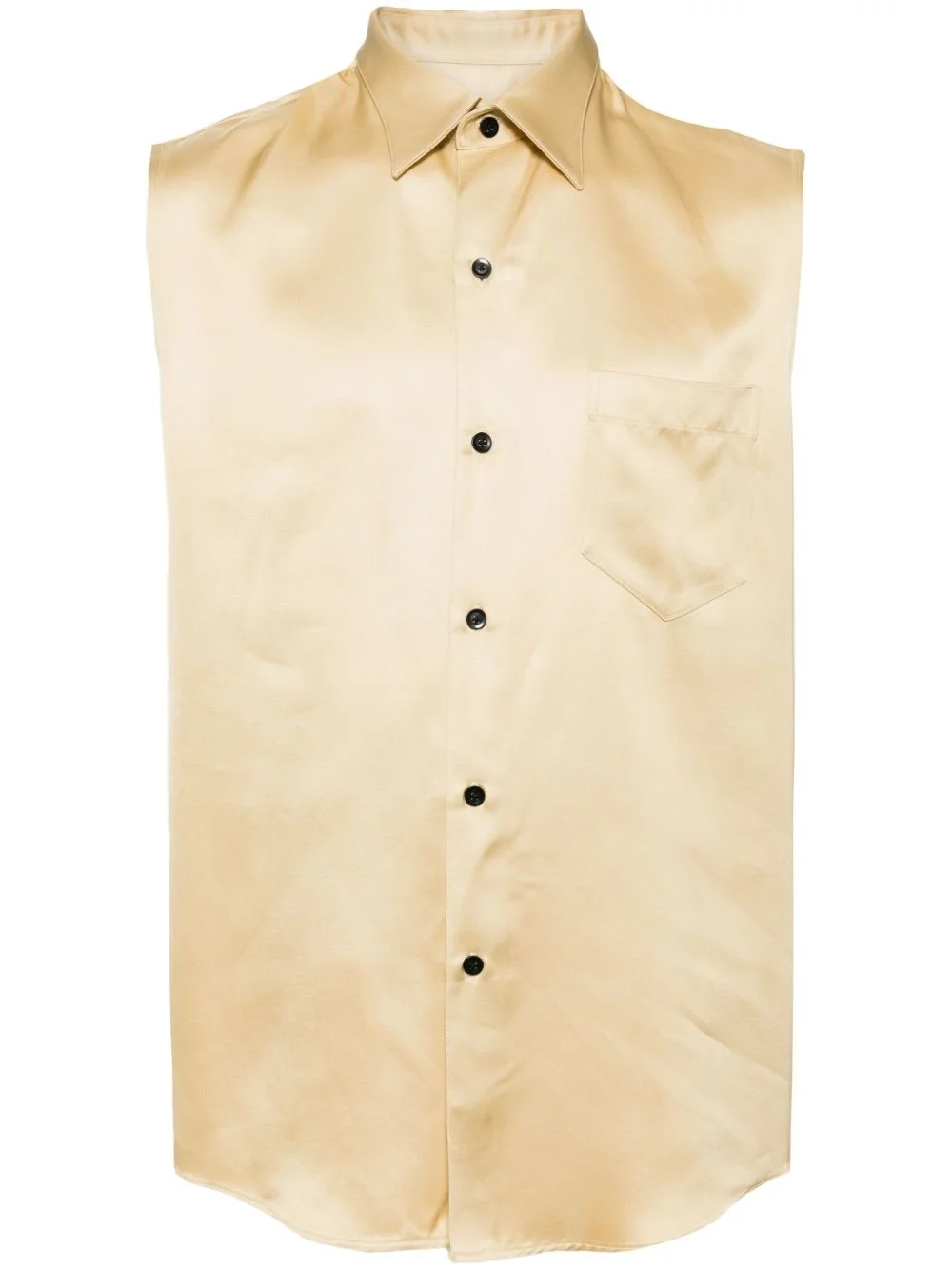 buttoned-up sleeveless shirt - 1