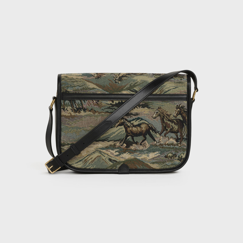 MESSENGER FOLCO BAG  IN  TEXTILE AND CALFSKIN 3