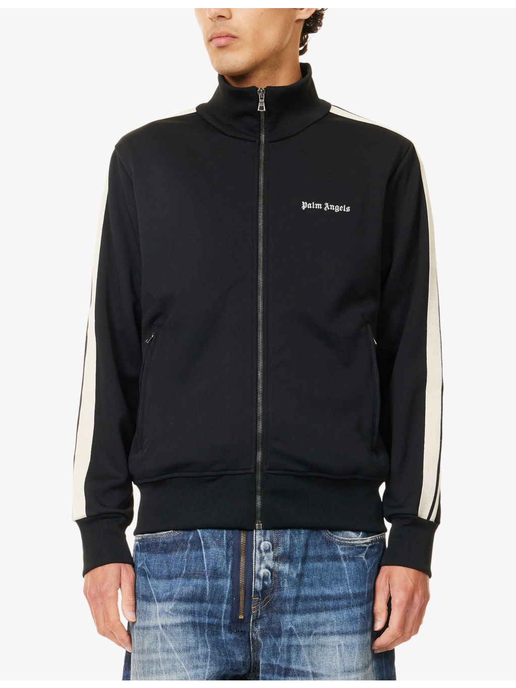 Striped High-Neck Regular-Fit Woven Jacket - 3