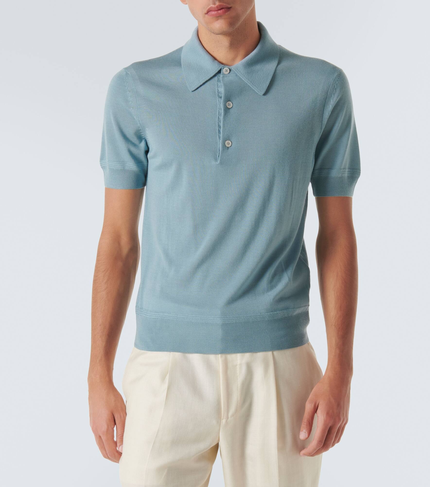 Cashmere and silk polo shirt - 3