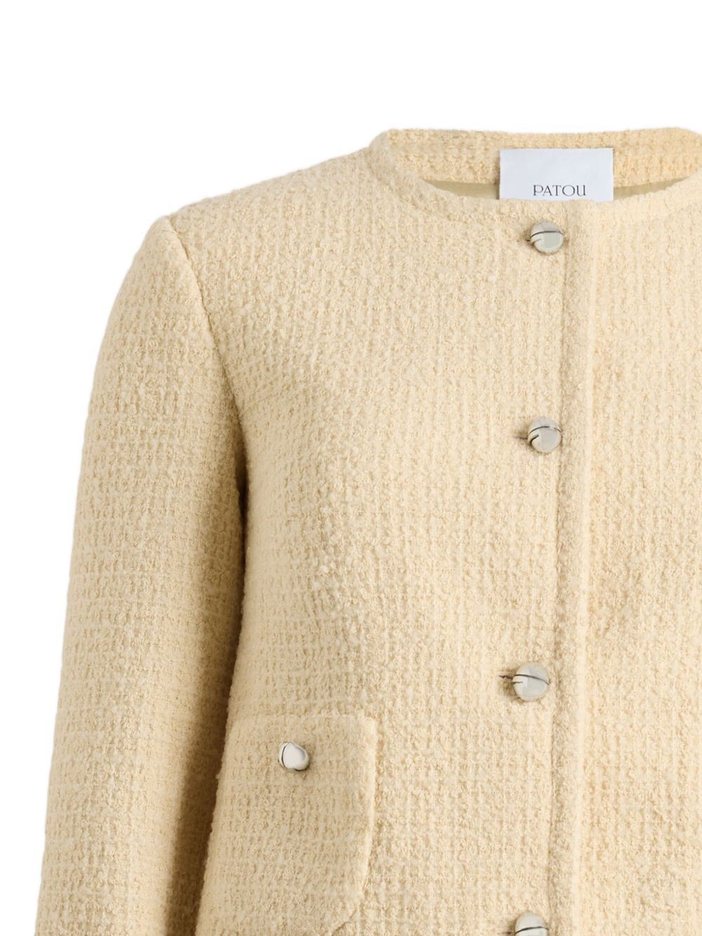 collarless tweed jacket - 2