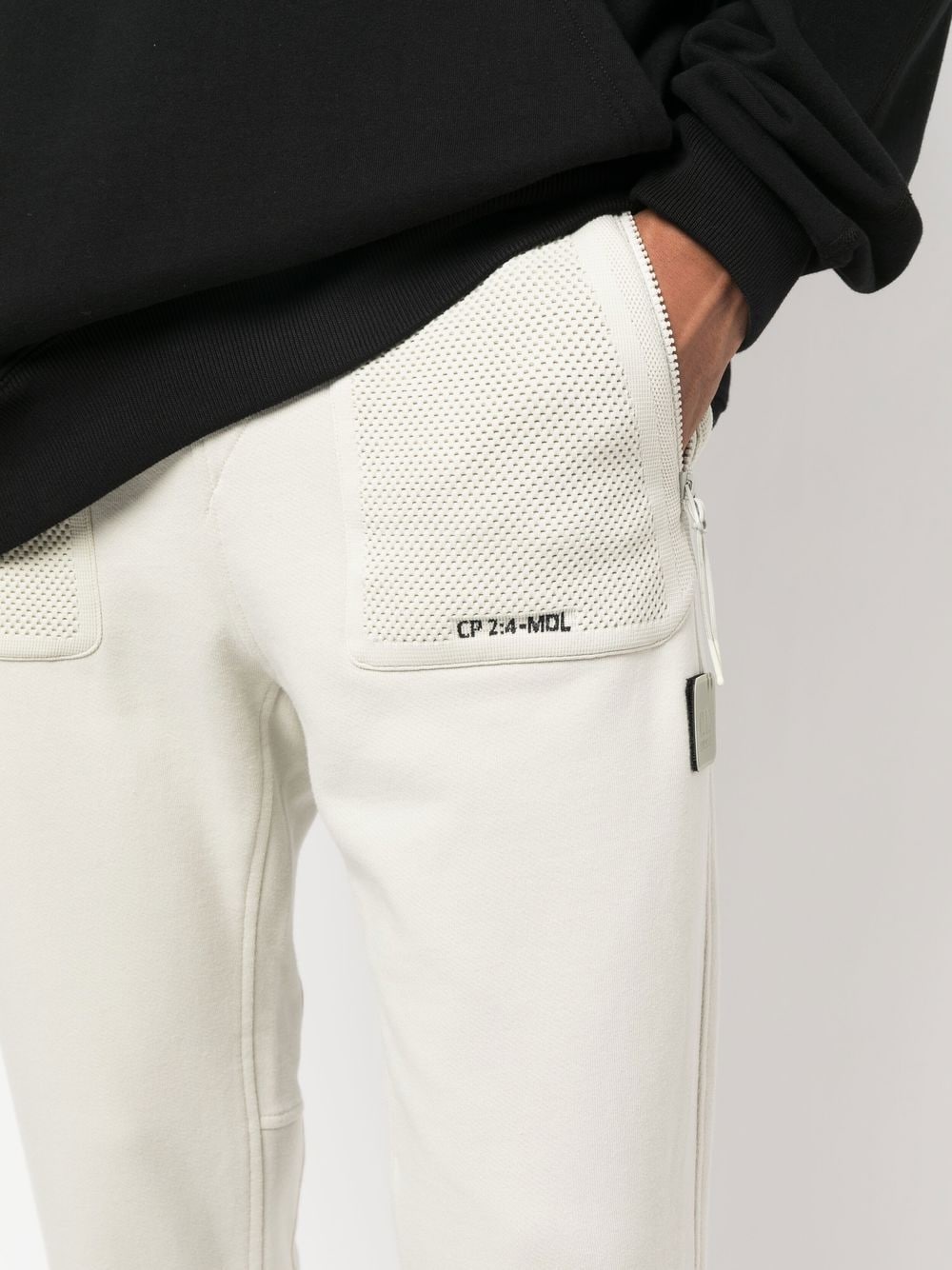 perforated-detail cotton track pants - 5