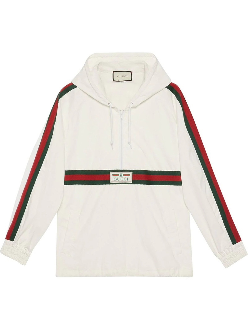 코튼 캔버스 Windbreaker 와 Gucci 라벨 - 1
