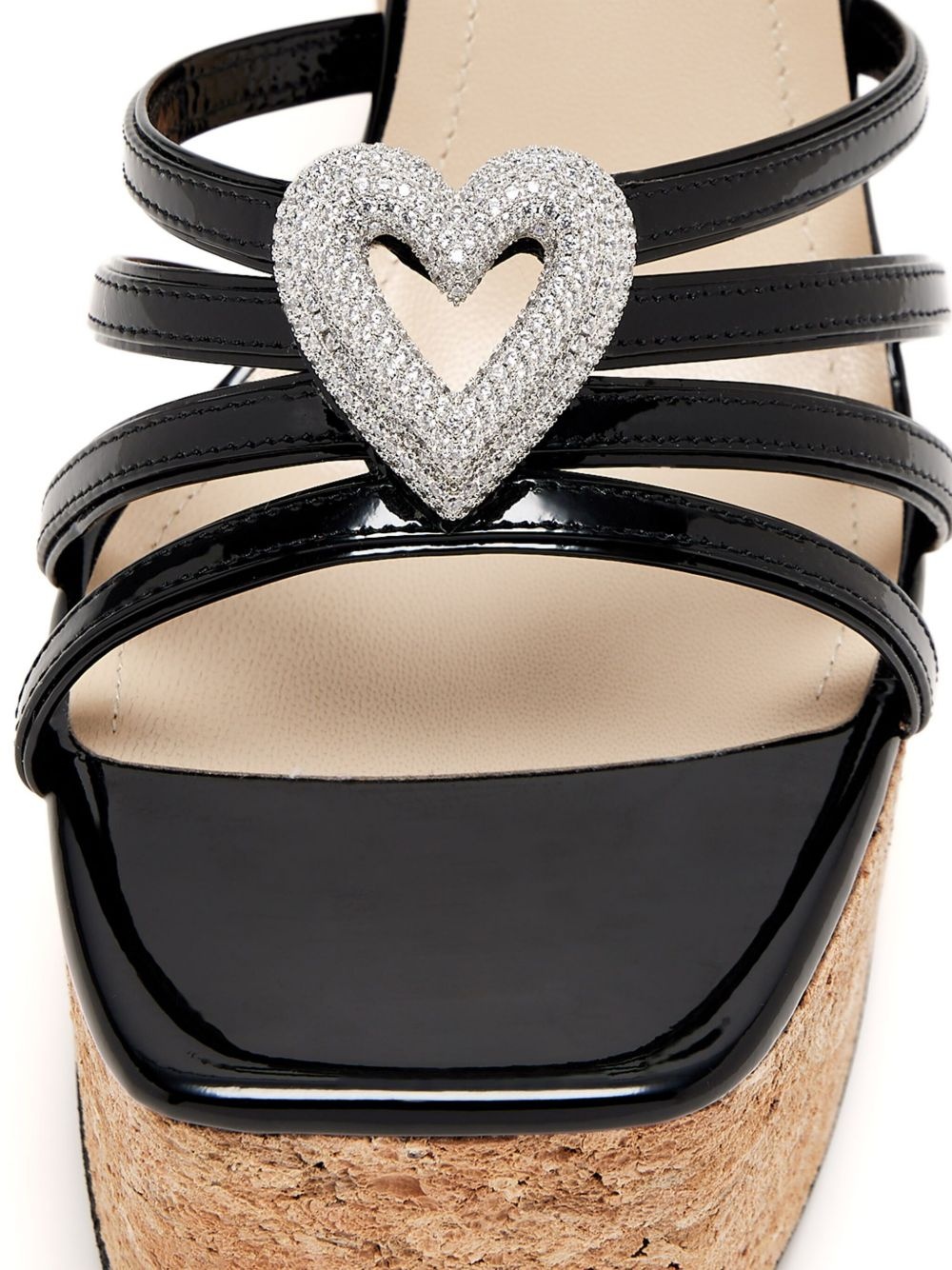 120mm double-embellished heart sandals - 4