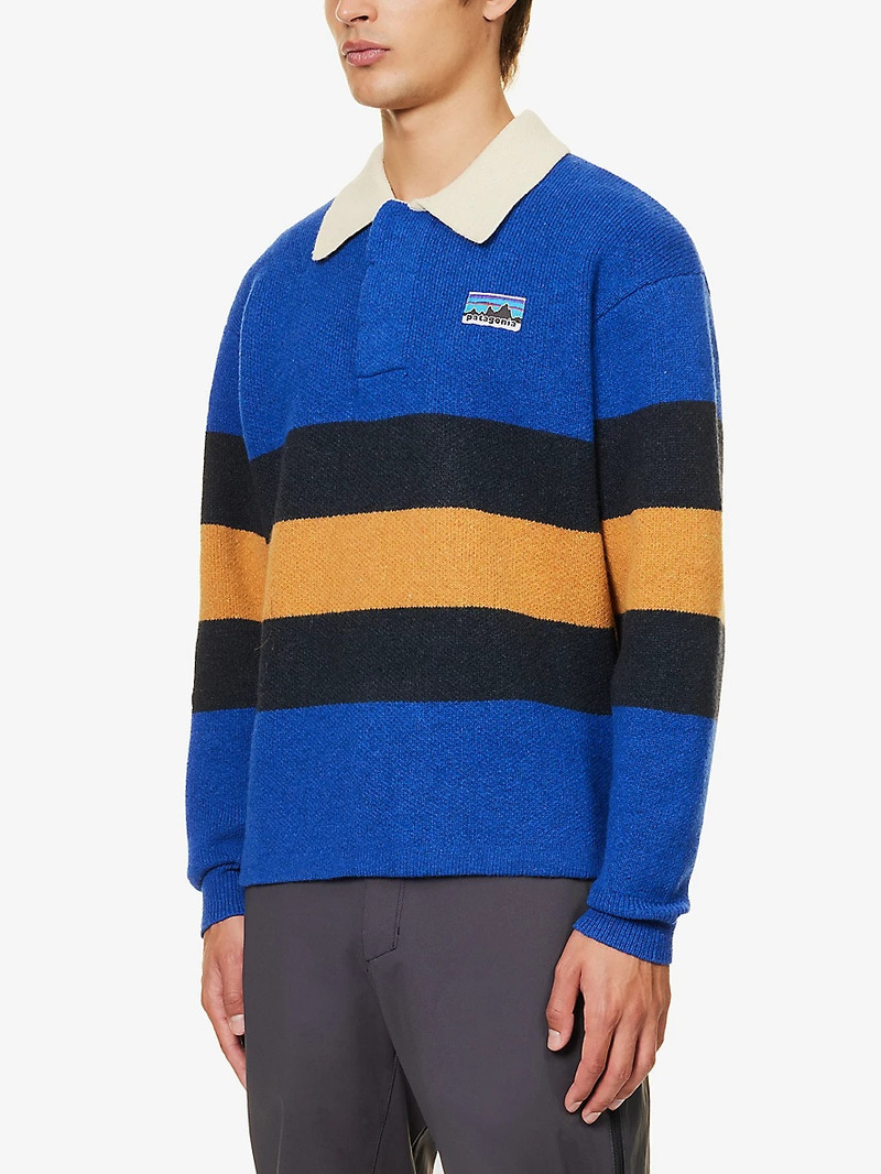 50th Anniversary striped relaxed-fit recycled-wool blend rugby shirt 3