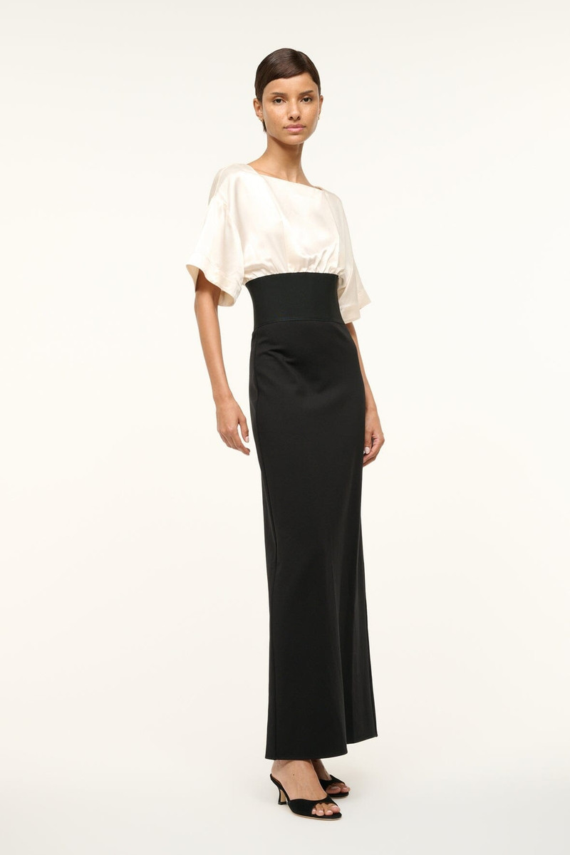 STAUD GARNET DRESS IVORY BLACK 3