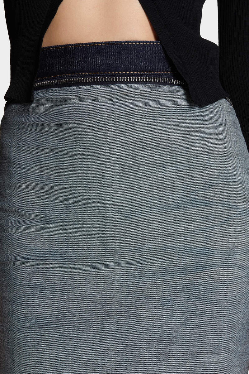 DARK URBAN WASH UPSIDE JEANS SKIRT - 5