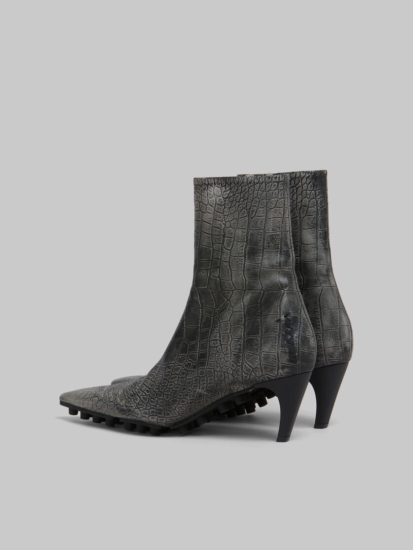 SPIKE ANKLE BOOT IN CROCODILE PRINT LEATHER - 3