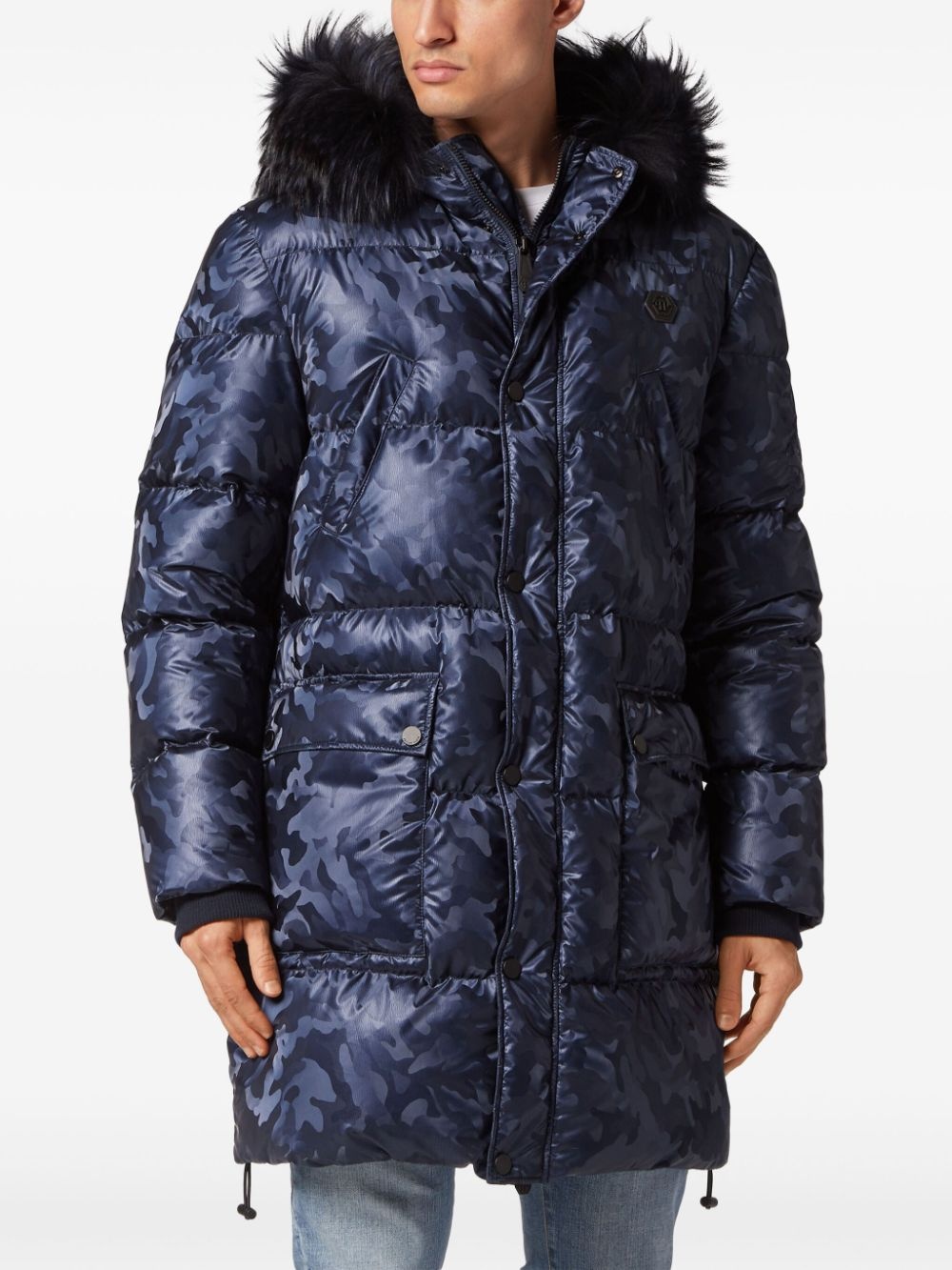 ccamouflage-print padded parka coat - 3