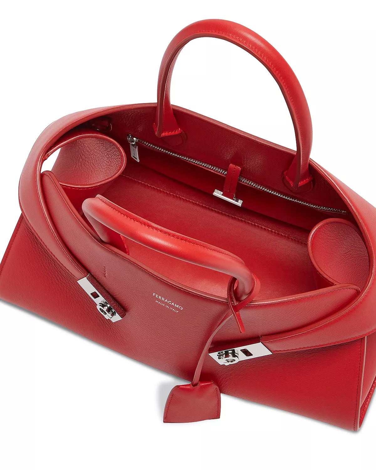 Hug Top Handle Leather Handbag - 5