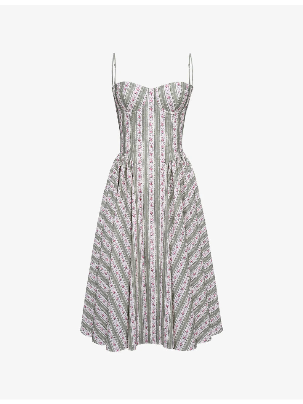 Mya Floral-Print Stretch-Cotton Midi Dress - 1