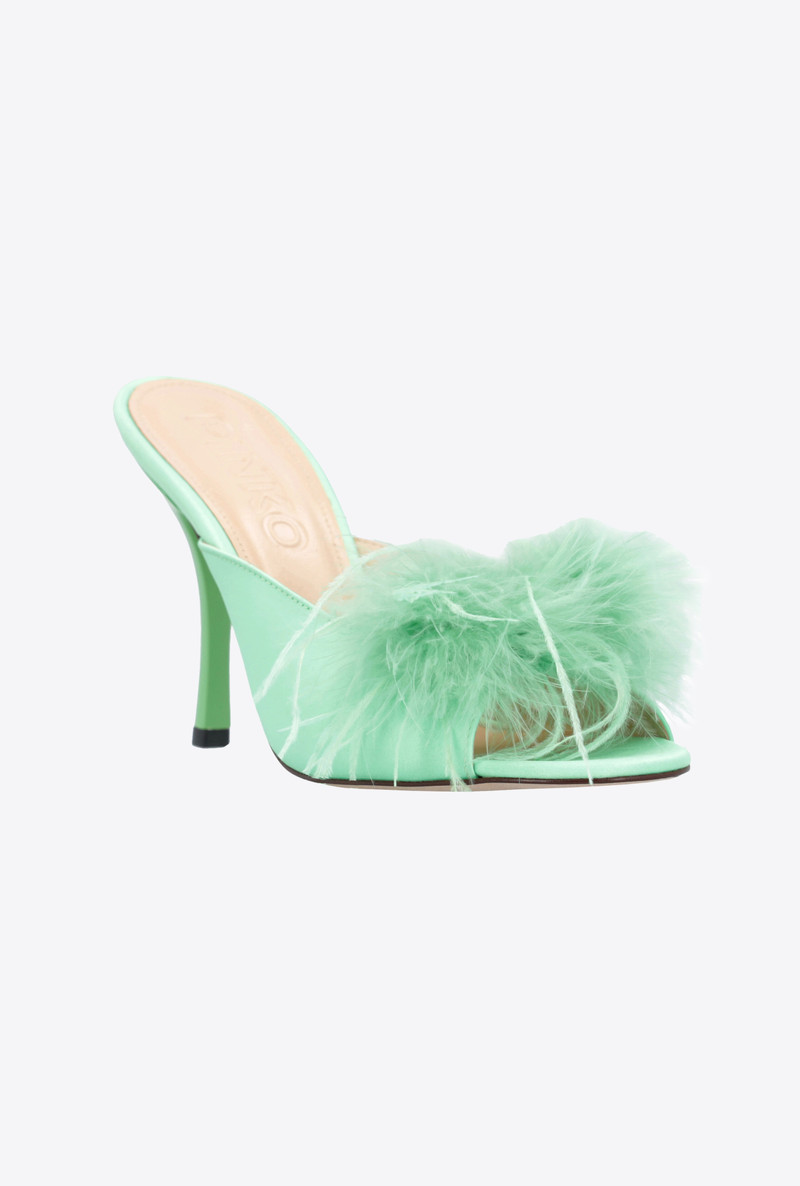 MULE SANDALS WITH FEATHERS 2