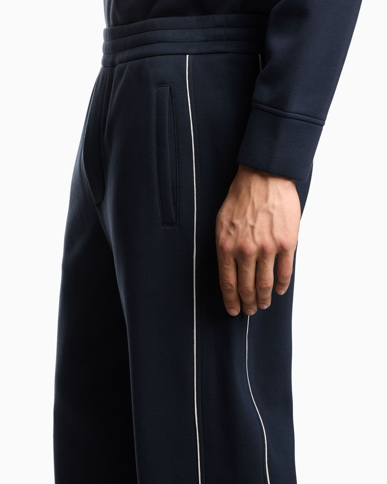 DOUBLE-JERSEY TROUSERS WITH PIPING - 5