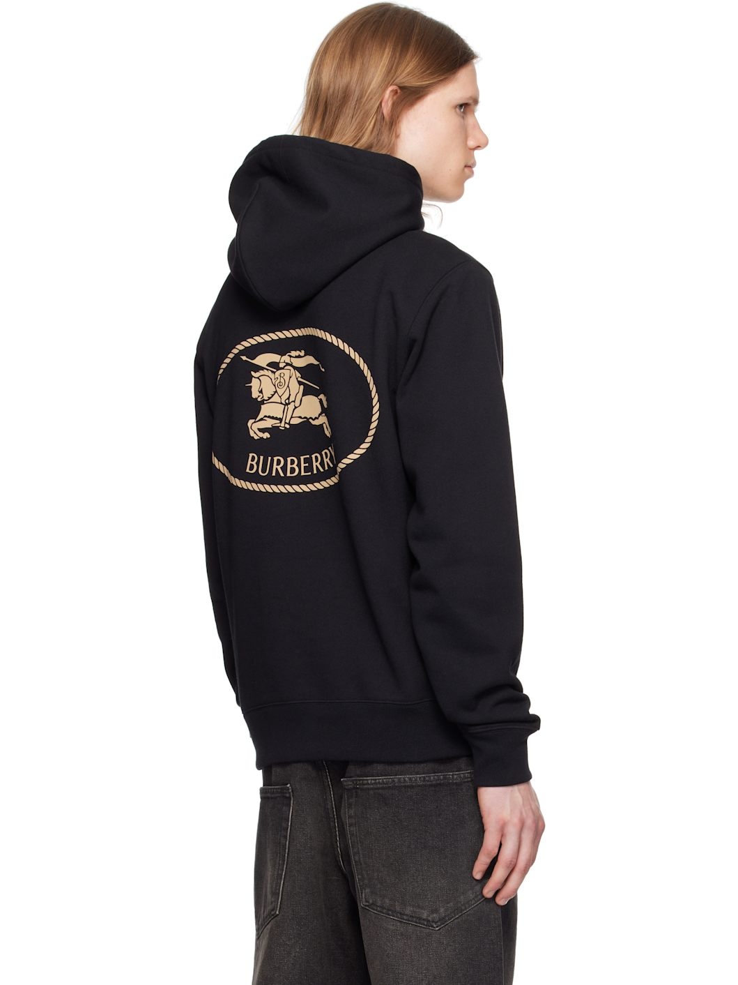 Black Knight Stamp Cotton Hoodie - 3