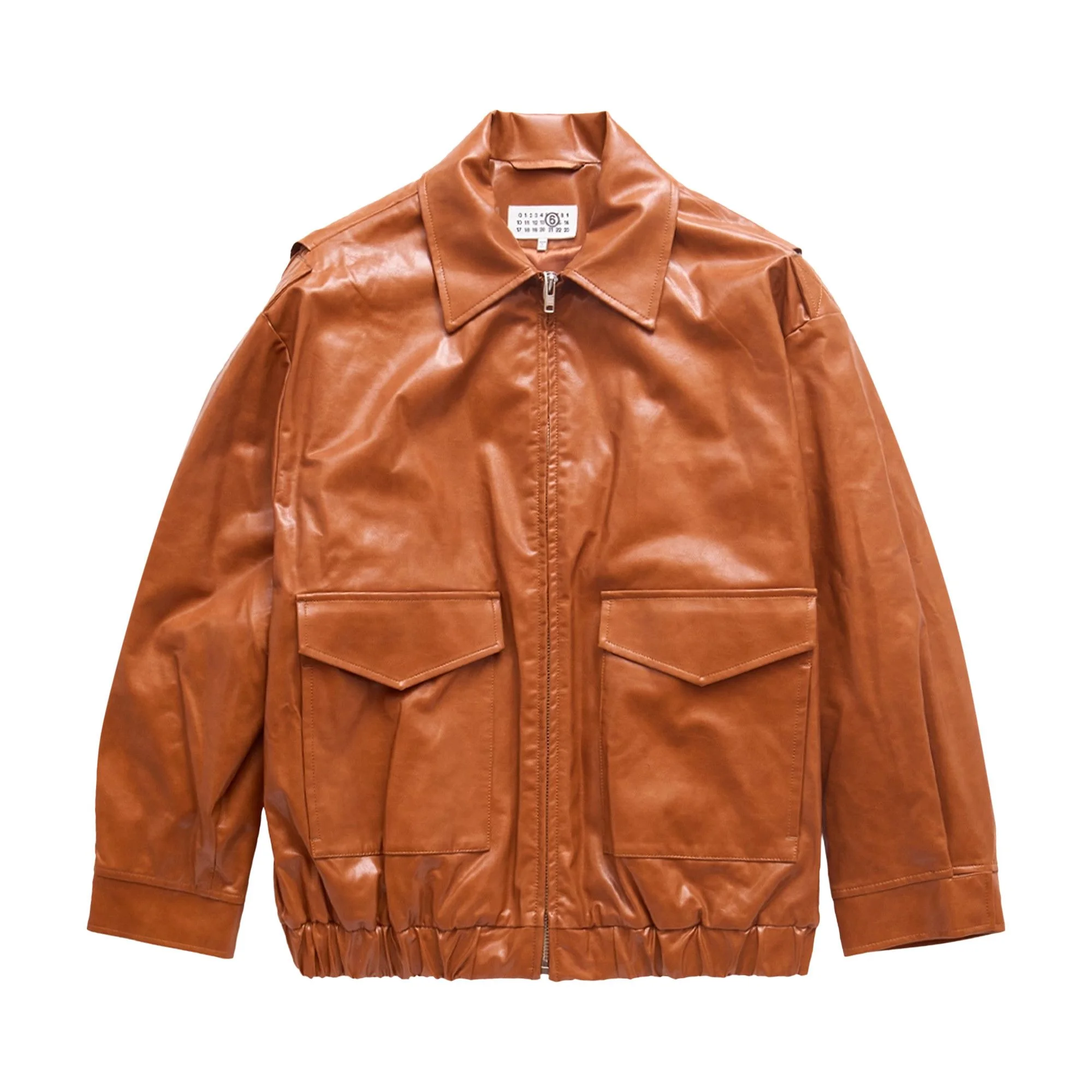 MM6 Maison Margiela Faux Leather Aviator Bomber Jacket 'Caramel' - 1