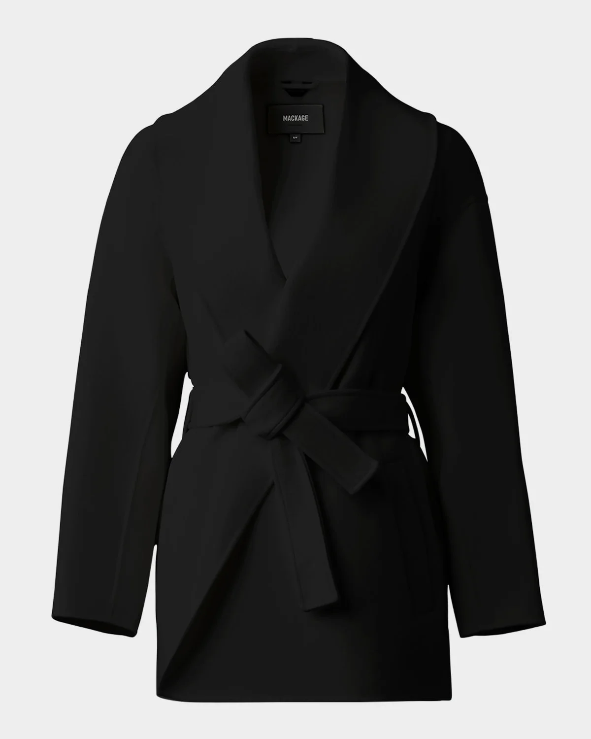 Tyra Double-Face Wool Wrap Coat with Tie Belt - 1