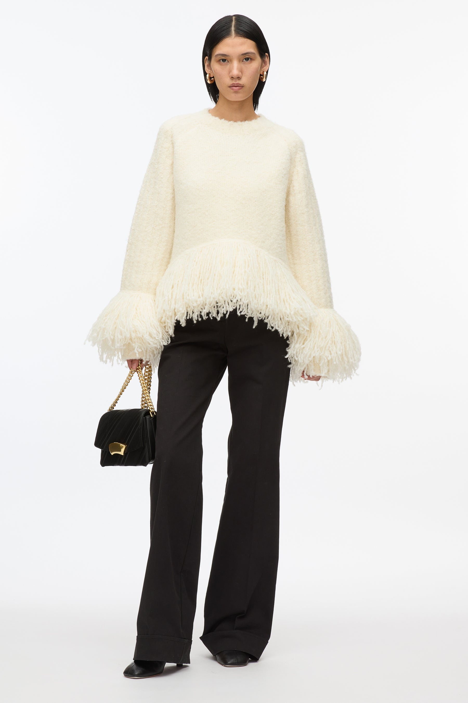 Boucle Fringe Knit Crewneck - 1