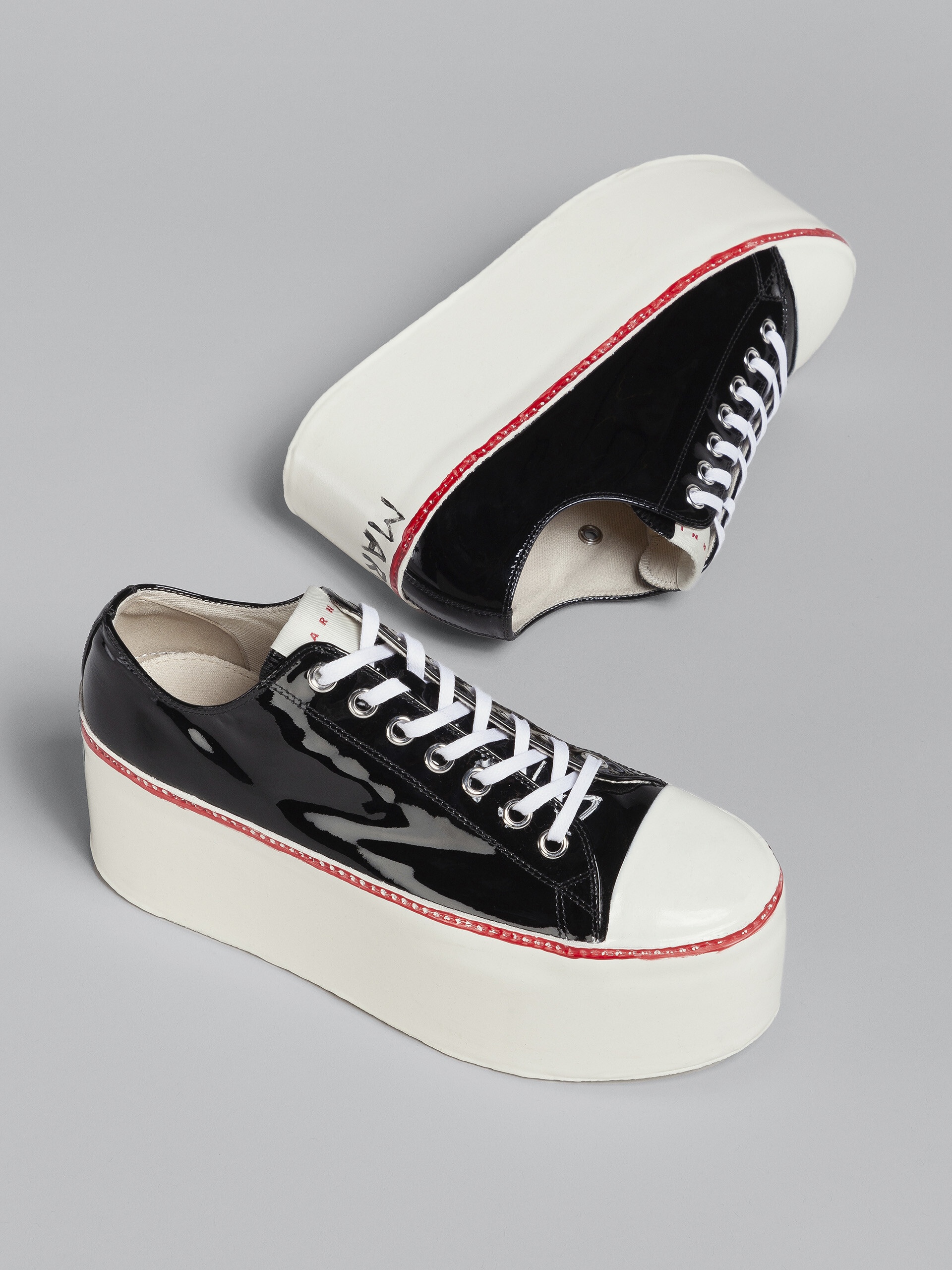 PATENT LEATHER PLATFORM SNEAKER - 5