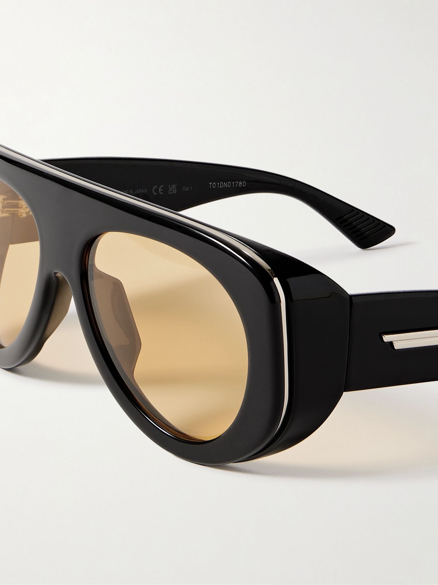 Aviator-Style Acetate Sunglasses Black - 3