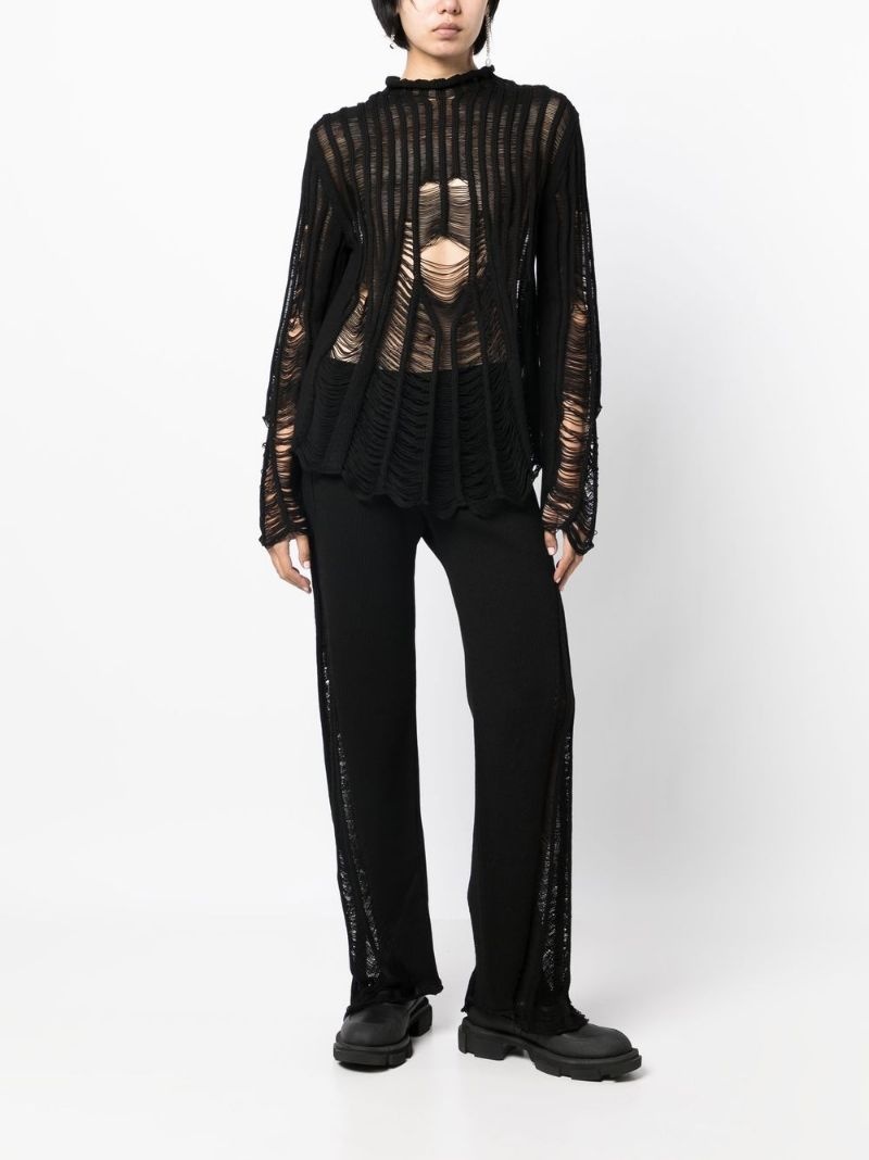 distressed Float knitted trousers - 2