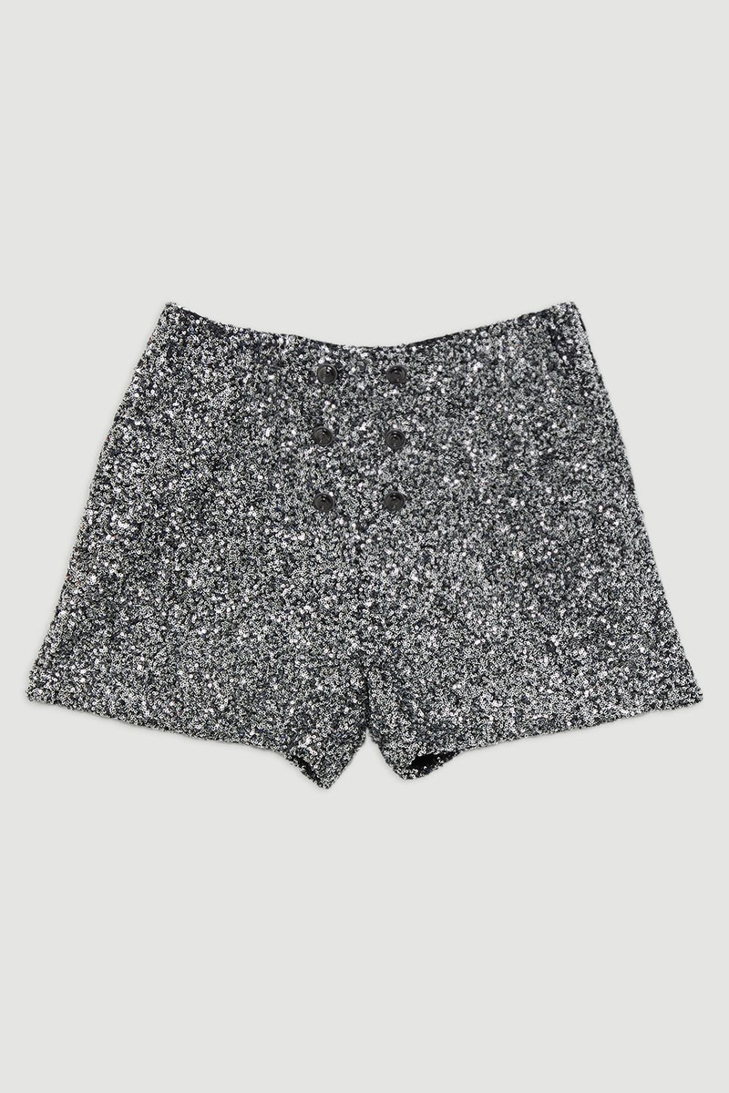 Sequin Tailored Mini Shorts 4
