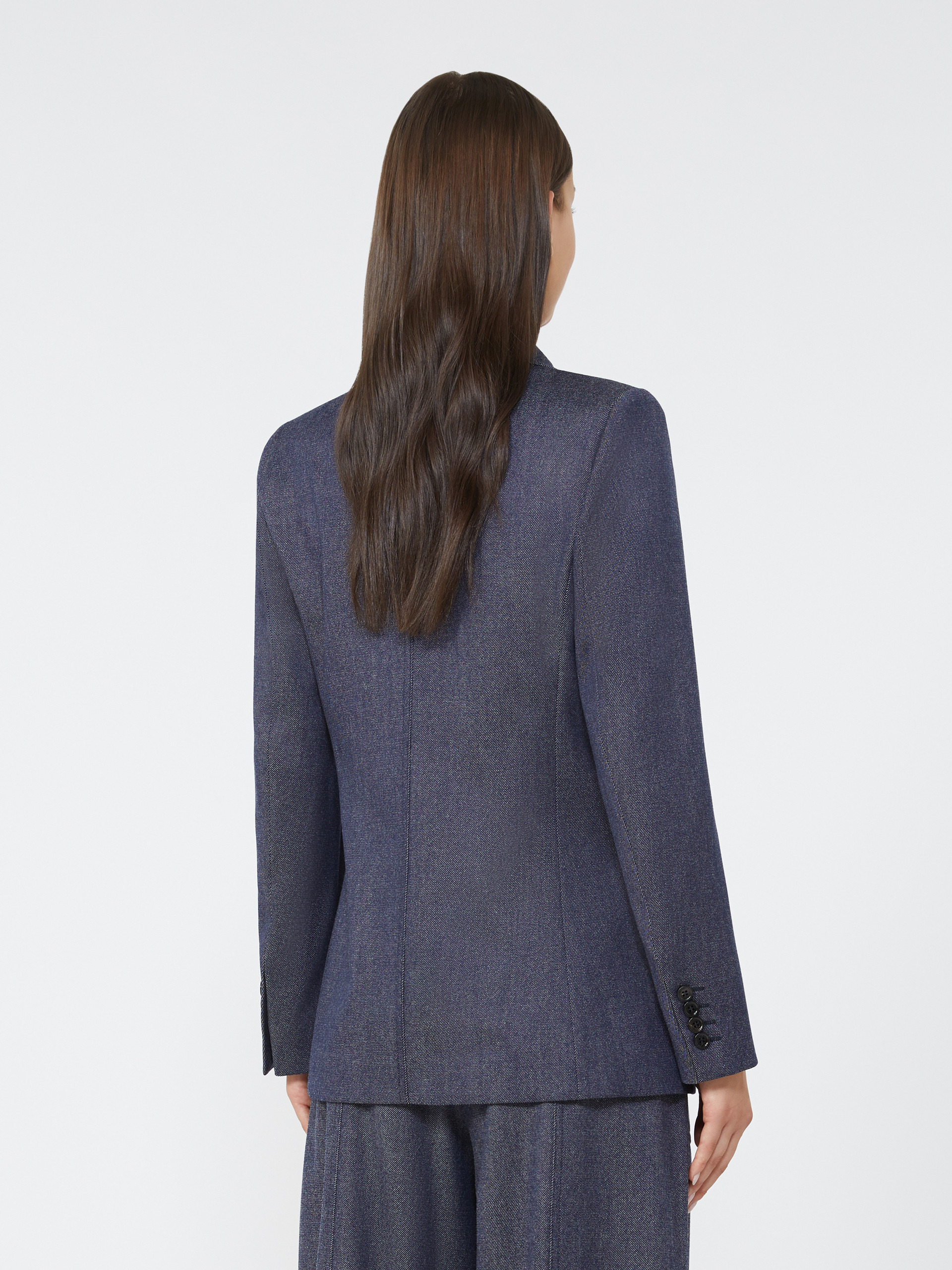 LOCARNO Slim-fit denim-effect wool blazer - 4