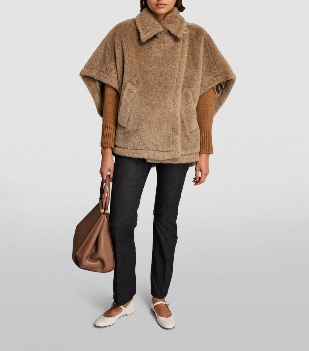 Max Mara ALEGGIO Teddybear Cape Poncho（Short Teddy Bear