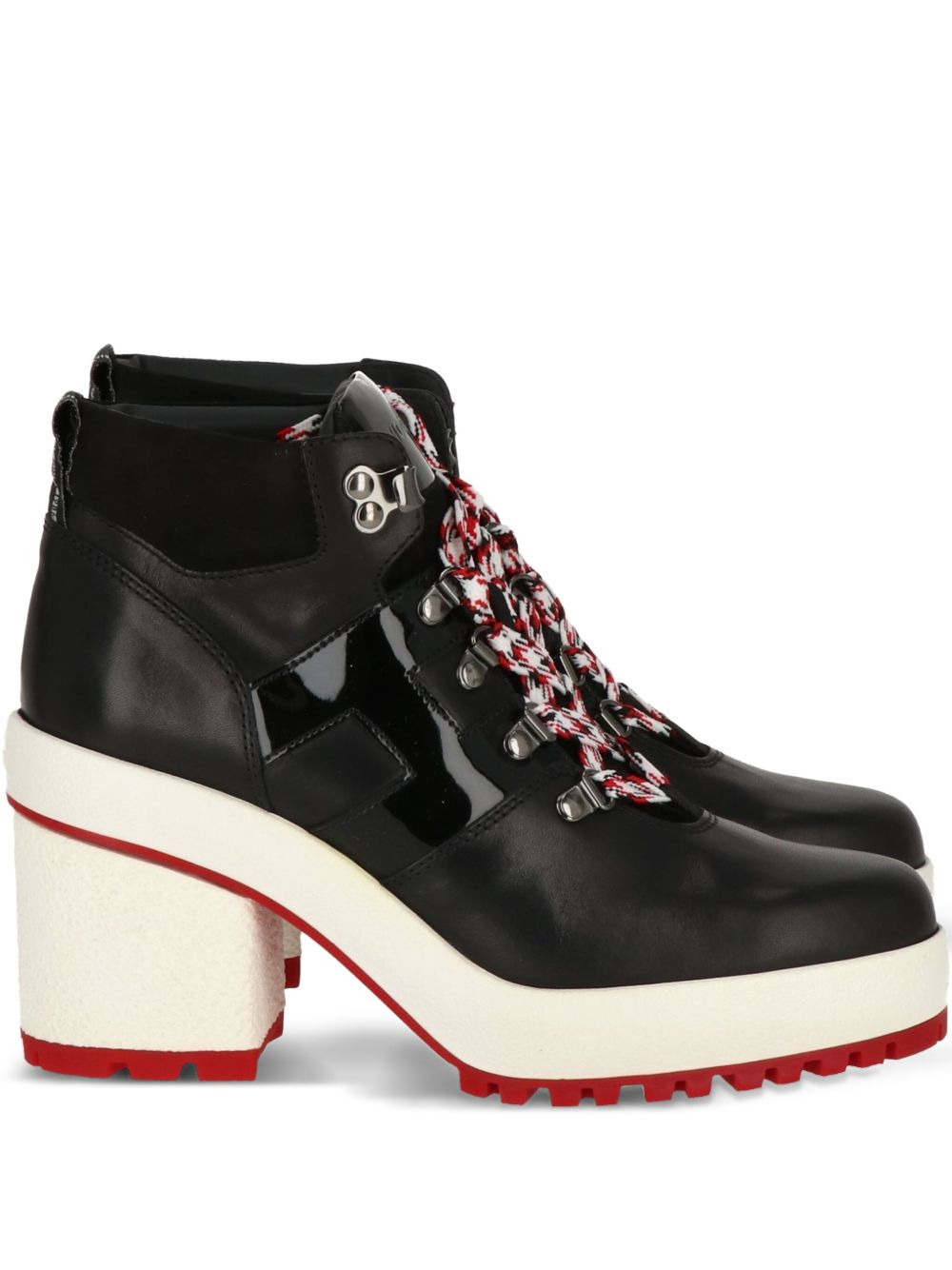 lace-up platform ankle boots - 1