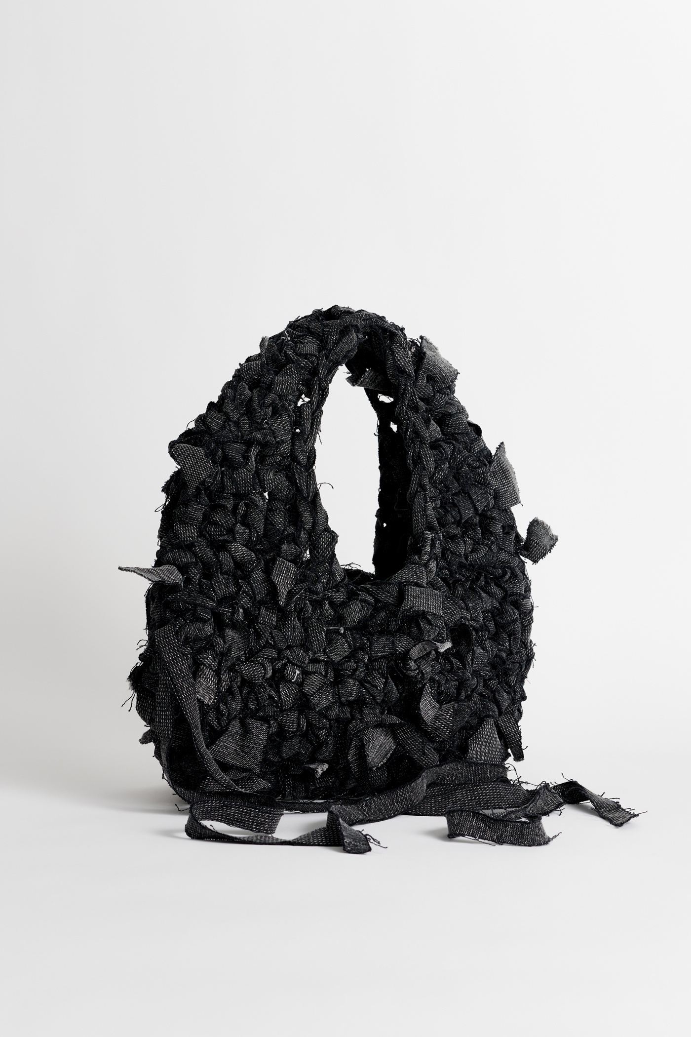 Crochet Bag Overdyed Black Chain Twill - 4