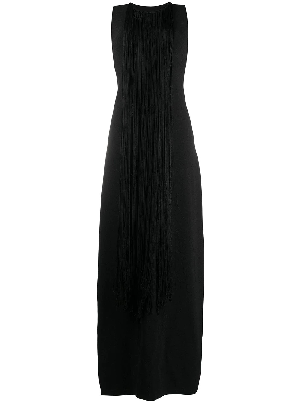 fringed detail long dress - 1