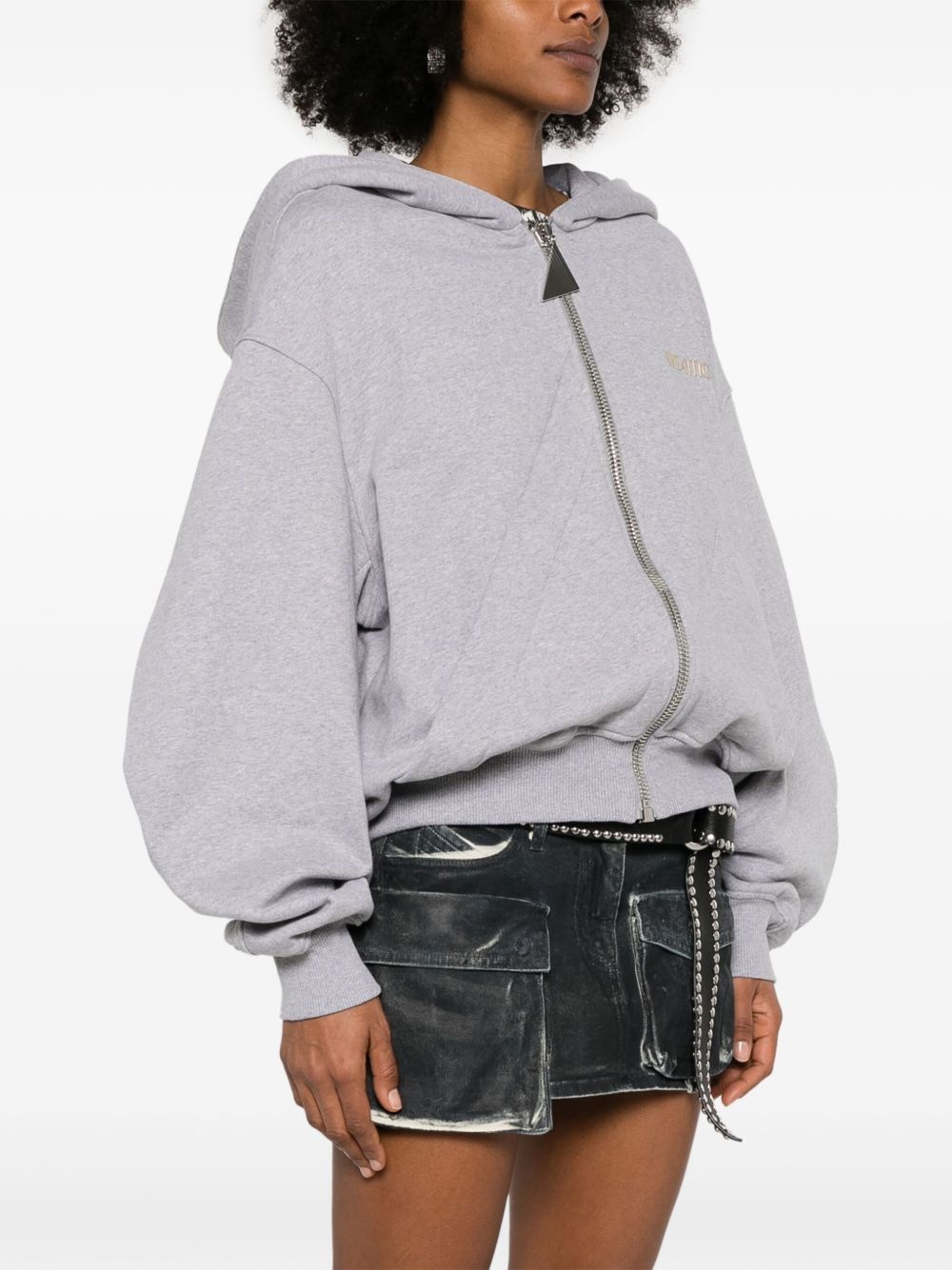 raised-logo hoodie - 3